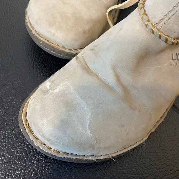 UGG light gray suede leather Cove lace up booties 9 - Picture 11 of 13